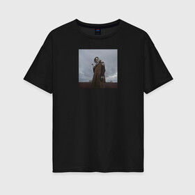 Женская футболка хлопок Oversize с принтом Круг Ветров в Белгороде, 100% хлопок | свободный крой, круглый ворот, спущенный рукав, длина до линии бедер
 | альбом | круг ветров | обложка | обложка альбома | реп | рэп | хип хоп
