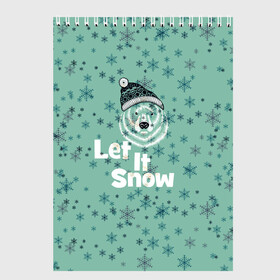 Скетчбук с принтом Зима снежинки в Белгороде, 100% бумага
 | 48 листов, плотность листов — 100 г/м2, плотность картонной обложки — 250 г/м2. Листы скреплены сверху удобной пружинной спиралью | Тематика изображения на принте: let it snow | зима | идёт снег | медведь | метель | нг | новый год | рождество | снег | снегопад | снежинки