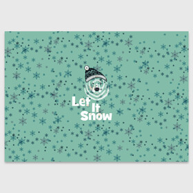 Поздравительная открытка с принтом Зима снежинки в Белгороде, 100% бумага | плотность бумаги 280 г/м2, матовая, на обратной стороне линовка и место для марки
 | Тематика изображения на принте: let it snow | зима | идёт снег | медведь | метель | нг | новый год | рождество | снег | снегопад | снежинки