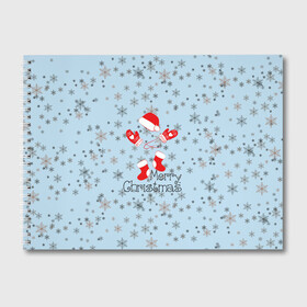 Альбом для рисования с принтом Рождественская метель  в Белгороде, 100% бумага
 | матовая бумага, плотность 200 мг. | let it snow | merry christmas | зима | идёт снег | медведь | метель | нг | новый год | рождество | с рождеством | снег | снегопад | снежинки
