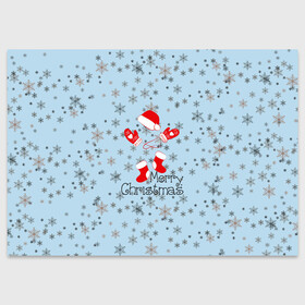 Поздравительная открытка с принтом Рождественская метель  в Белгороде, 100% бумага | плотность бумаги 280 г/м2, матовая, на обратной стороне линовка и место для марки
 | Тематика изображения на принте: let it snow | merry christmas | зима | идёт снег | медведь | метель | нг | новый год | рождество | с рождеством | снег | снегопад | снежинки