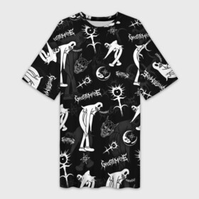 Платье-футболка 3D с принтом Ghostemane в Белгороде,  |  | anti icon | ghostemane | ill biz | mercury | noise | young crowley | гостмейн | рэп | рэпер | эрик уитни
