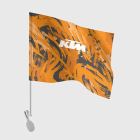 Флаг для автомобиля с принтом KTM | КТМ (Z) в Белгороде, 100% полиэстер | Размер: 30*21 см | enduro | grange | ktm | moto | moto sport | motocycle | sportmotorcycle | гранж | ктм | мото | мото спорт | мотоспорт | спорт мото
