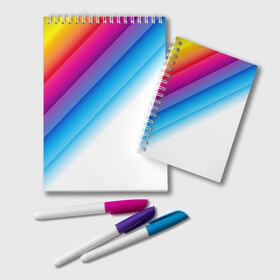 Блокнот с принтом РАДУЖНЫЕ ПОЛОСЫ | RAINBOW (Z) в Белгороде, 100% бумага | 48 листов, плотность листов — 60 г/м2, плотность картонной обложки — 250 г/м2. Листы скреплены удобной пружинной спиралью. Цвет линий — светло-серый
 | abstraction | colors | geometry | lines | paints | rainbow | stripes | texture | абстракция | краски | полосы | радуга | радужные полосы | текстура