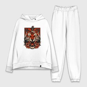 Женский костюм хлопок Oversize с принтом Red Tiger в Белгороде,  |  | 2022 | animal | cat | lion | tiger | год тигра | животные | зверь | зубы | кот | кошка | лев | охотник | полосатый | природа | тигр | тигренок | тигрица | хищник