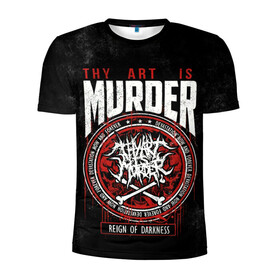 Мужская футболка 3D спортивная с принтом Thy Art Is Murder в Белгороде, 100% полиэстер с улучшенными характеристиками | приталенный силуэт, круглая горловина, широкие плечи, сужается к линии бедра | death metal | deathcore | thy art is murder | группы | дэткор | метал | музыка | рок