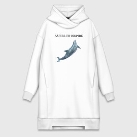 Платье-худи хлопок с принтом Дельфин в Белгороде,  |  | aspire | dolphin | inspire | дельфин | морской житель