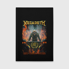 Обложка для автодокументов с принтом Megadeth в Белгороде, натуральная кожа |  размер 19,9*13 см; внутри 4 больших “конверта” для документов и один маленький отдел — туда идеально встанут права | megadeth | metal | trash metal | группы | метал | музыка | рок | треш метал