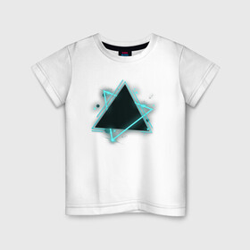 Детская футболка хлопок с принтом Треугольник неон в Белгороде, 100% хлопок | круглый вырез горловины, полуприлегающий силуэт, длина до линии бедер | triangle | геометрия | капли | неон | пересечение | треугольник