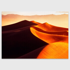 Поздравительная открытка с принтом Пустыня дюна барханы в Белгороде, 100% бумага | плотность бумаги 280 г/м2, матовая, на обратной стороне линовка и место для марки
 | Тематика изображения на принте: desert | dune | барханы | дюна | песок | пустыня
