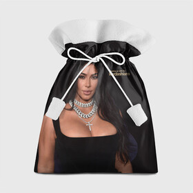 Подарочный 3D мешок с принтом Ким Кардашьян  в Белгороде, 100% полиэстер | Размер: 29*39 см | Тематика изображения на принте: armenian | black dress | celebrity | kardashian family | kim kardashian | армянка | знаменитость | ким кардашьян | семейство кардашьян | черное платье