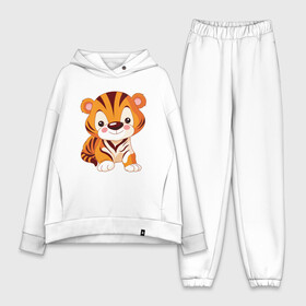 Женский костюм хлопок Oversize с принтом Little Tiger в Белгороде,  |  | 2022 | animal | cat | lion | tiger | год тигра | животные | зверь | зубы | кот | кошка | лев | охотник | полосатый | природа | тигр | тигренок | тигрица | хищник