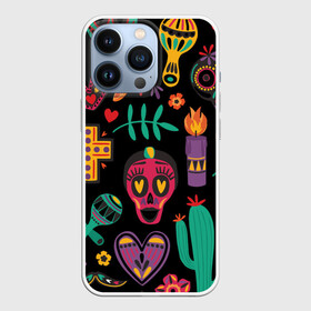 Чехол для iPhone 13 Pro с принтом Весёлый и бодрый Хэллоуин в Белгороде,  |  | весёлый | кактус | маракас | мертвецы | праздник | тематика | хэллоуин | череп