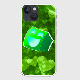 Чехол для iPhone 13 mini с принтом Geometry Dash | Green Love (Z) в Белгороде,  |  | 2d | arcade | game | geometry dash | meltdown | robtop | аркада | геометри даш | геометрическая черточка | геометрический тире | раннер