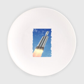 Тарелка с принтом Cтарт ракеты Space X в Белгороде, фарфор | диаметр - 210 мм
диаметр для нанесения принта - 120 мм | Тематика изображения на принте: cloud | cosmos | flight | revolution | sky | space x | космос | небо | облака | революция