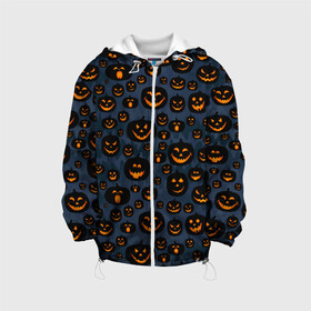 Детская куртка 3D с принтом HALLOWEEN в Белгороде, 100% полиэстер | застежка — молния, подол и капюшон оформлены резинкой с фиксаторами, по бокам — два кармана без застежек, один потайной карман на груди, плотность верхнего слоя — 90 г/м2; плотность флисового подклада — 260 г/м2 | halloween | holiday | pumpkin | samayn | vampire | zombie | вампир | ведьма | вечеринка | день всех святых | зомби | карнавал | маскарад | мертвец | оборотень | привидение | самайн | светильник джека | страшный джек | труп