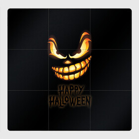 Магнитный плакат 3Х3 с принтом Happy Halloween в Белгороде, Полимерный материал с магнитным слоем | 9 деталей размером 9*9 см | halloween | holiday | pumpkin | samayn | vampire | zombie | вампир | ведьма | вечеринка | день всех святых | зомби | карнавал | маскарад | мертвец | оборотень | привидение | самайн | светильник джека | страшный джек | труп