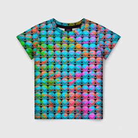 Детская футболка 3D с принтом POP IT | Взрыв Красок в Белгороде, 100% гипоаллергенный полиэфир | прямой крой, круглый вырез горловины, длина до линии бедер, чуть спущенное плечо, ткань немного тянется | it | pop | pop it | взрыв | димпл | игрушка антистресс | краски | поп ит | попит | пупырышки | радуга | разноцветная | симпл | сквиш | тренд тик тока