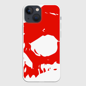 Чехол для iPhone 13 mini с принтом Веселый роджер в Белгороде,  |  | ирокез | красный | скелет | страшный | челюсть | череп