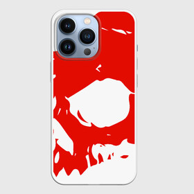 Чехол для iPhone 13 Pro с принтом Веселый роджер в Белгороде,  |  | Тематика изображения на принте: ирокез | красный | скелет | страшный | челюсть | череп