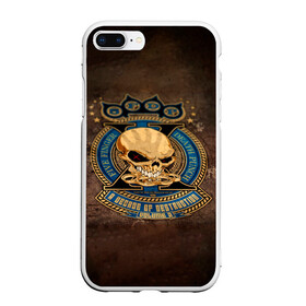 Чехол для iPhone 7Plus/8 Plus матовый с принтом A Decade of Destruction - Five Finger Death Punch в Белгороде, Силикон | Область печати: задняя сторона чехла, без боковых панелей | 5fdp | 5фдп | ffdp | five finger death punch | ivan lewis greening | ivan moody | айвен льюис грининг | метал группа | рок группа | файв фингер дед панч | ффдп