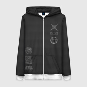 Женская толстовка 3D на молнии с принтом Carbon StreetWear в Белгороде, 100% полиэстер | длина до линии бедра, манжеты и пояс оформлены мягкой тканевой резинкой, двухслойный капюшон со шнурком для регулировки, спереди молния, по бокам два кармана | carbon | casual | streetstyle | streetwear | абстракция | карбон | уличный стиль | фигуры