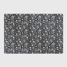 Магнитный плакат 3Х2 с принтом Кружевной черно белый узор в Белгороде, Полимерный материал с магнитным слоем | 6 деталей размером 9*9 см | ажурный | ажурный узор | бумажные цветы | детский | женский | завитушки | кружевной узор | цветочное кружево | цветы