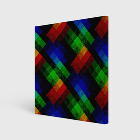 Холст квадратный с принтом Разноцветный мраморный узор  в Белгороде, 100% ПВХ |  | абстрактный | зеленый | красный | мраморный | пэчворк | радужный | разноцветный | синий | черный