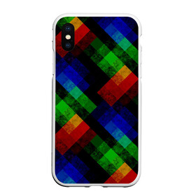 Чехол для iPhone XS Max матовый с принтом Разноцветный мраморный узор  в Белгороде, Силикон | Область печати: задняя сторона чехла, без боковых панелей | Тематика изображения на принте: абстрактный | зеленый | красный | мраморный | пэчворк | радужный | разноцветный | синий | черный