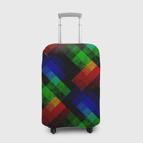 Чехол для чемодана 3D с принтом Разноцветный мраморный узор  в Белгороде, 86% полиэфир, 14% спандекс | двустороннее нанесение принта, прорези для ручек и колес | абстрактный | зеленый | красный | мраморный | пэчворк | радужный | разноцветный | синий | черный