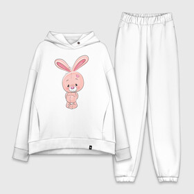 Женский костюм хлопок Oversize с принтом розовый зайка в Белгороде,  |  | заяц | кролик | лапы | мягкий | персонаж | розовый | уши | хвост