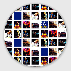 Коврик для мышки круглый с принтом The Crush Tour - Bon Jovi в Белгороде, резина и полиэстер | круглая форма, изображение наносится на всю лицевую часть | bon jovi | john | альбом | арена | бон | бон джови | глэм | группа | джови | джон | метал | музыка | надпись | песни | поп | попрок | рок | рокер | смайл | солист | софт | стена | хард | хеви | хевиметал