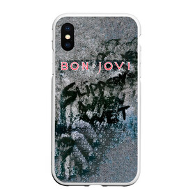 Чехол для iPhone XS Max матовый с принтом Slippery When Wet - Bon Jovi в Белгороде, Силикон | Область печати: задняя сторона чехла, без боковых панелей | Тематика изображения на принте: bon jovi | john | альбом | арена | бон | бон джови | глэм | группа | джови | джон | метал | музыка | надпись | песни | поп | попрок | рок | рокер | смайл | солист | софт | стена | хард | хеви | хевиметал