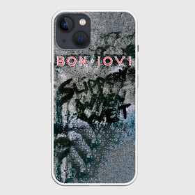 Чехол для iPhone 13 с принтом Slippery When Wet   Bon Jovi в Белгороде,  |  | Тематика изображения на принте: bon jovi | john | альбом | арена | бон | бон джови | глэм | группа | джови | джон | метал | музыка | надпись | песни | поп | попрок | рок | рокер | смайл | солист | софт | стена | хард | хеви | хевиметал