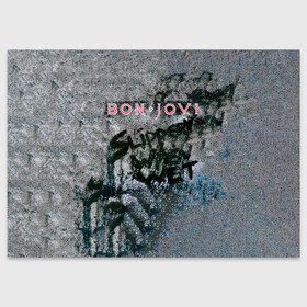 Поздравительная открытка с принтом Slippery When Wet - Bon Jovi в Белгороде, 100% бумага | плотность бумаги 280 г/м2, матовая, на обратной стороне линовка и место для марки
 | bon jovi | john | альбом | арена | бон | бон джови | глэм | группа | джови | джон | метал | музыка | надпись | песни | поп | попрок | рок | рокер | смайл | солист | софт | стена | хард | хеви | хевиметал