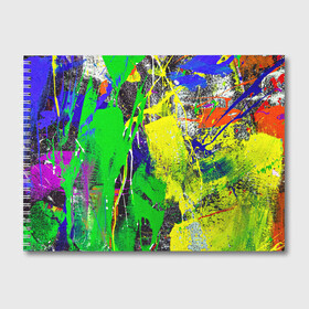 Альбом для рисования с принтом Брызги красок | Grunge Paints в Белгороде, 100% бумага
 | матовая бумага, плотность 200 мг. | Тематика изображения на принте: abstract | color | dye | grunge | grunge paints | paint | paints | splashes of paint | texture | абстракция | брызги | брызги красок | гранж | колорит | краски | текстура