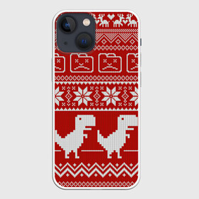 Чехол для iPhone 13 mini с принтом Новогодний гугл в Белгороде,  |  | error | googl | арт | вязаный рисунок | вязь | гугл | дивнозаврик | динозавр | новый год | ночь | олени | олень | ошибка | рисунок | рождество | снег | снежинка | снежинки