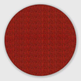 Круглый коврик для мышки с принтом Красная вязь в Белгороде, резина и полиэстер | круглая форма, изображение наносится на всю лицевую часть | арт | вязаный рисунок | вязь | новый год | однотонный рисунок | рисунок | рождество