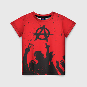 Детская футболка 3D с принтом АНАРХИЯ | СВОБОДА (Z) в Белгороде, 100% гипоаллергенный полиэфир | прямой крой, круглый вырез горловины, длина до линии бедер, чуть спущенное плечо, ткань немного тянется | anarchy | riot | rock | анархия | бунт | знаки | музыка | панки | рок | свобода | символ | символика