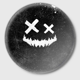 Значок с принтом BW Emoji в Белгороде,  металл | круглая форма, металлическая застежка в виде булавки | emoji | smile | глаза крестики | злой смайл | злой смайлик | зубы | контраст | крестики | подарок | пятна | смайл | смайлик | улыбка | эмоджи | эмоция