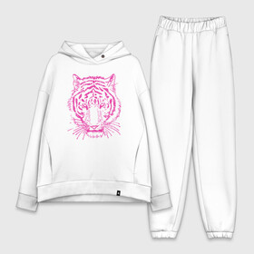 Женский костюм хлопок Oversize с принтом Pink Tiger в Белгороде,  |  | 2022 | animal | cat | lion | tiger | год тигра | животные | зверь | зубы | кот | кошка | лев | охотник | полосатый | природа | тигр | тигренок | тигрица | хищник