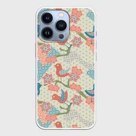 Чехол для iPhone 13 Pro с принтом Традиционный японский орнамент в Белгороде,  |  | восток | морские волны | орнамент | паттерн | птицы | сайгайха | япония