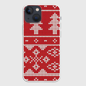 Чехол для iPhone 13 mini с принтом Вязаный рисунок в Белгороде,  |  | арт | вязаный рисунок | вязь | дерево | деревья | ёлка | ёлки | ель | новый год | рисунок | рождество | снег | снежинка | снежинки