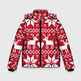 Зимняя куртка для мальчиков 3D с принтом Пиксельные рождественские олени в Белгороде, ткань верха — 100% полиэстер; подклад — 100% полиэстер, утеплитель — 100% полиэстер | длина ниже бедра, удлиненная спинка, воротник стойка и отстегивающийся капюшон. Есть боковые карманы с листочкой на кнопках, утяжки по низу изделия и внутренний карман на молнии. 

Предусмотрены светоотражающий принт на спинке, радужный светоотражающий элемент на пуллере молнии и на резинке для утяжки | Тематика изображения на принте: арт | большие цветы | большой цветок | вязаный рисунок | вязь | новый год | олени | олень | рисунок | рождество | сердечко | сердце | снег | снежинка | снежинки | цветок | цветы