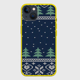 Чехол для iPhone 13 с принтом Зимняя ночь в Белгороде,  |  | арт | вязаный рисунок | вязь | дерево | деревья | ёлка | ёлки | ель | зима | новый год | ночь | рисунок | рождество | снег | снежинка | снежинки