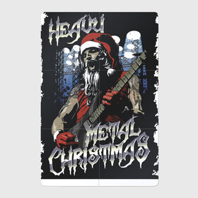 Магнитный плакат 2Х3 с принтом Heavy Metal Christmas в Белгороде, Полимерный материал с магнитным слоем | 6 деталей размером 9*9 см | beard | christmas | guitar | guy | heavy metal | holiday | music | new year | santa klaus | solo | борода | дед мороз | еитара | музыка | праздник | рождество | солист | чувак