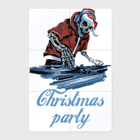 Магнитный плакат 2Х3 с принтом Christmas party, cool DJ в Белгороде, Полимерный материал с магнитным слоем | 6 деталей размером 9*9 см | disco | dj | holiday | hype | merry christmas | new year | party | skeleton | skull | вечеринка | дискотека | новый год | праздник | рождество | скелет | хайп | череп