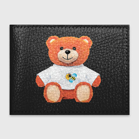 Обложка для студенческого билета с принтом Медвежонок в маечке в Белгороде, натуральная кожа | Размер: 11*8 см; Печать на всей внешней стороне | забавный | медведь | медвежонок | милый | плюшевый | рыжий