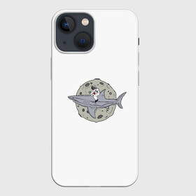 Чехол для iPhone 13 mini с принтом Moonserfer в Белгороде,  |  | акула | космонавт | космос | луна | путешествие | рыба | ссср