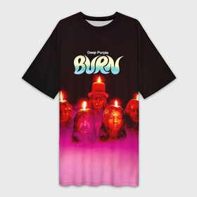 Платье-футболка 3D с принтом Deep Purple  Burn в Белгороде,  |  | deep purple | альбом | гловер | группа | дееп | деп | ди | дип перпл | диперпл | дипперпл | иэн гиллан | иэн пэйс | лого | логотип | метал | морс | пепл | прогрессивный | психоделический | рок | символ | хард